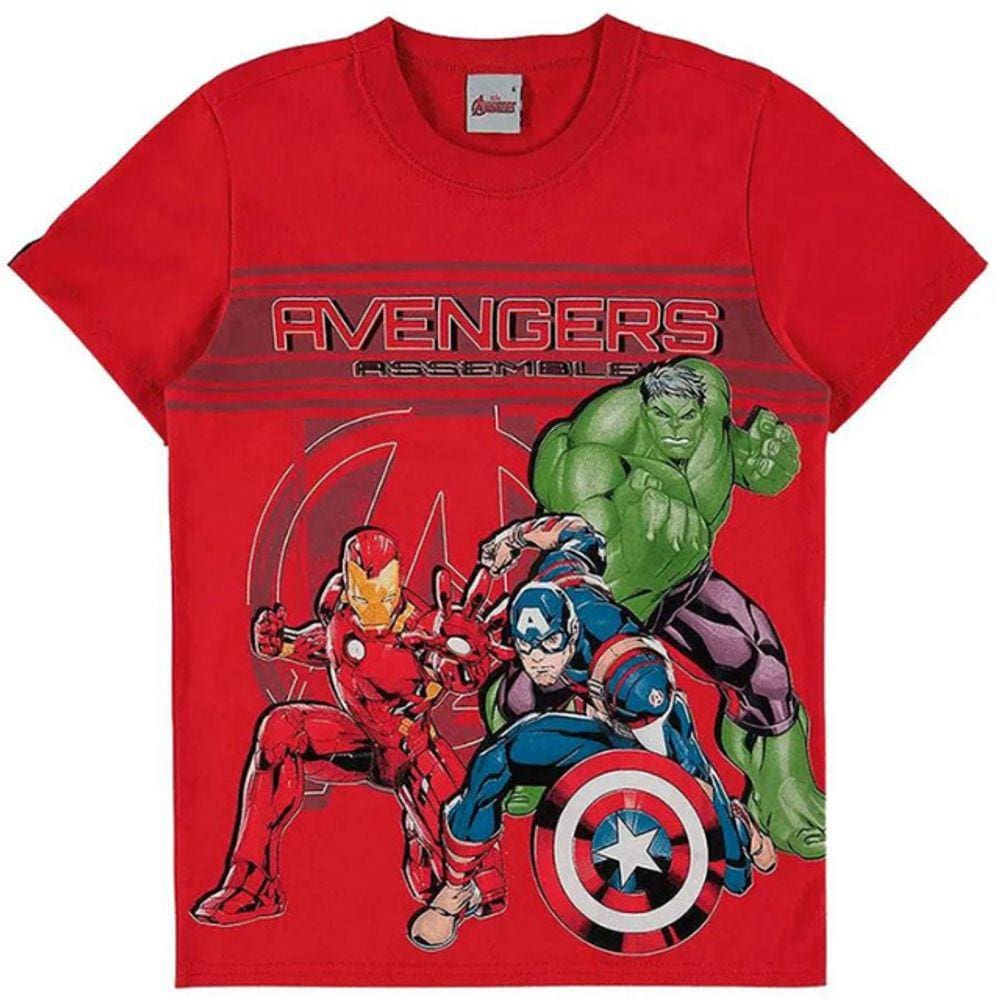Camiseta Infantil Manga Curta Vingadores Malwee Ref. 100457