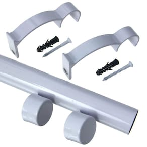 Kit Varão de Cortina Valencia 19mm 2,00m Tampa Couselo Branco