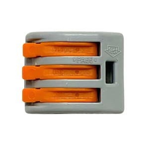 Conector Emenda 3 Cond 222-413 - Caixa Com 50 Peças Cinza Wago