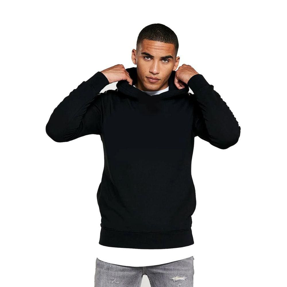 Blusa de Moletom Com Capuz Básico Liso Swag