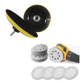 Kit Base Disco de Lixa 125mm x M14 E 10 Disco de Lixa Branco Grão 60