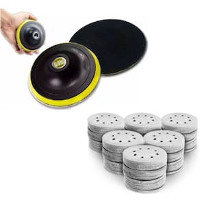 Kit Base Disco de Lixa 125mm x M14 E 10 Disco de Lixa Branco Grão 1000