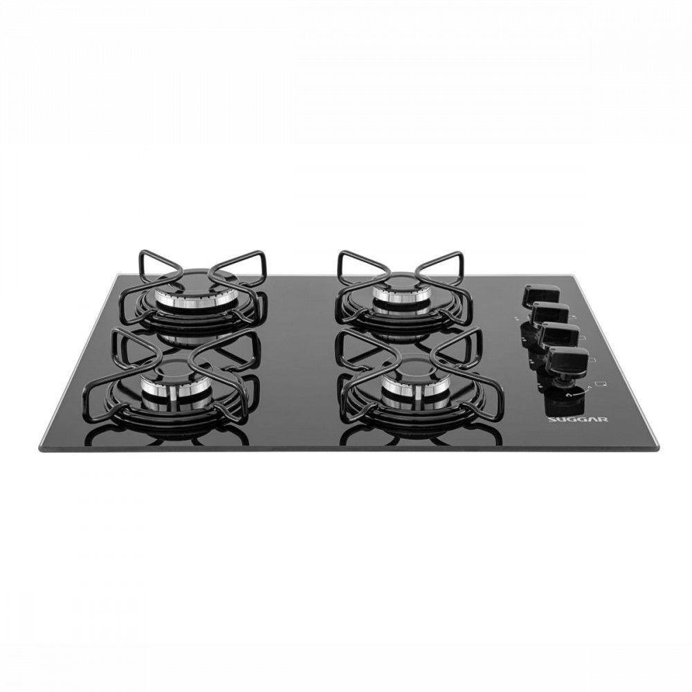 Cooktop a Gas 4 Bocas suggar Preto Bivolt Casas Bahia