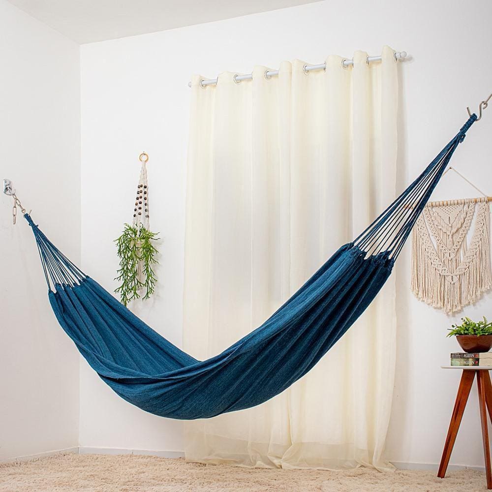 Rede De Dormir Jeans Life Basic Azul Petroleo - Conforto