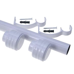 Kit Varão de Cortina Madrid 19mm 2 Metros Glacial Repuxada Couselo Branco