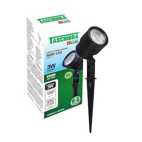 Espeto Led Para Jardim Taschibra Noir Mr11 3w Preto Bivolt 6500k Luz Fria