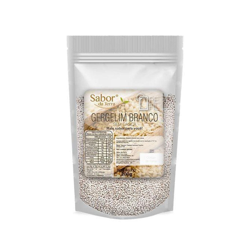 Gergelim Branco Sem Casca Sabor Da Terra 200G
