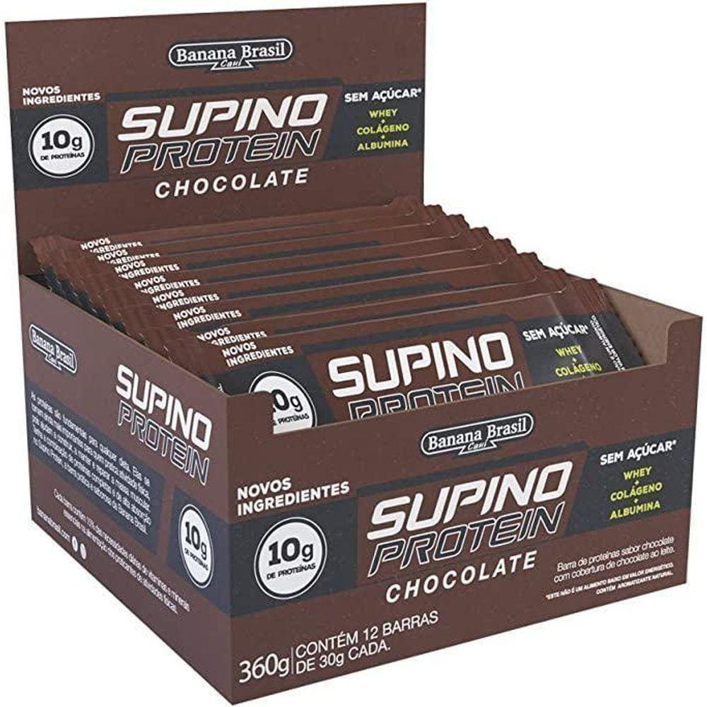 Barra De Proteína Sabor Chocolate Supino 360G C / 12 Un.