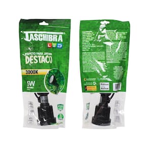 Espeto P/ Jardim Taschibra Destaco Led Integrado 5w Preto Bivolt 3000k Luz Quente