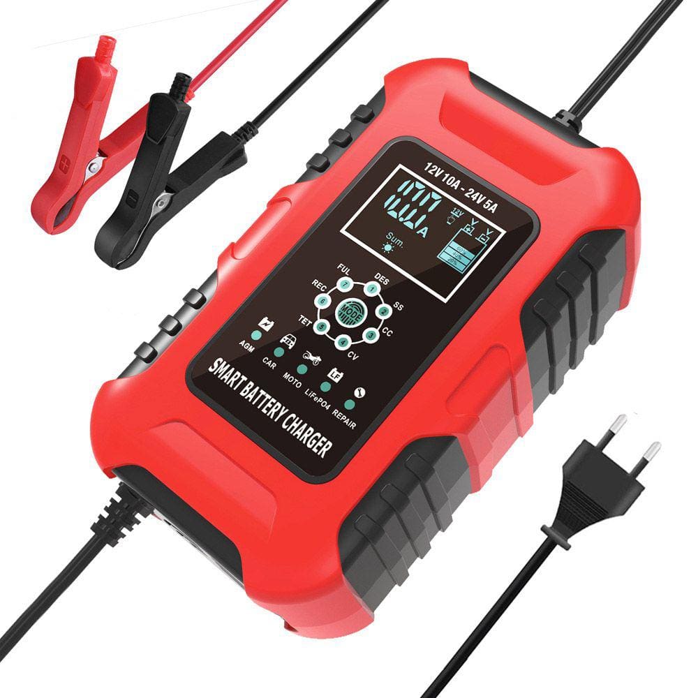 Carregador de Bateria Automático 12v-24v10a, Display Digital