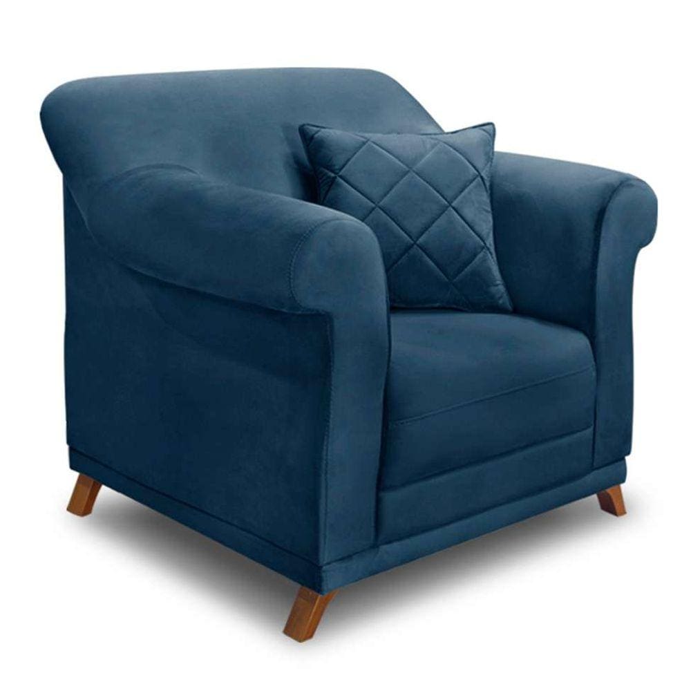 poltrona abruzzo veludo azul marinho