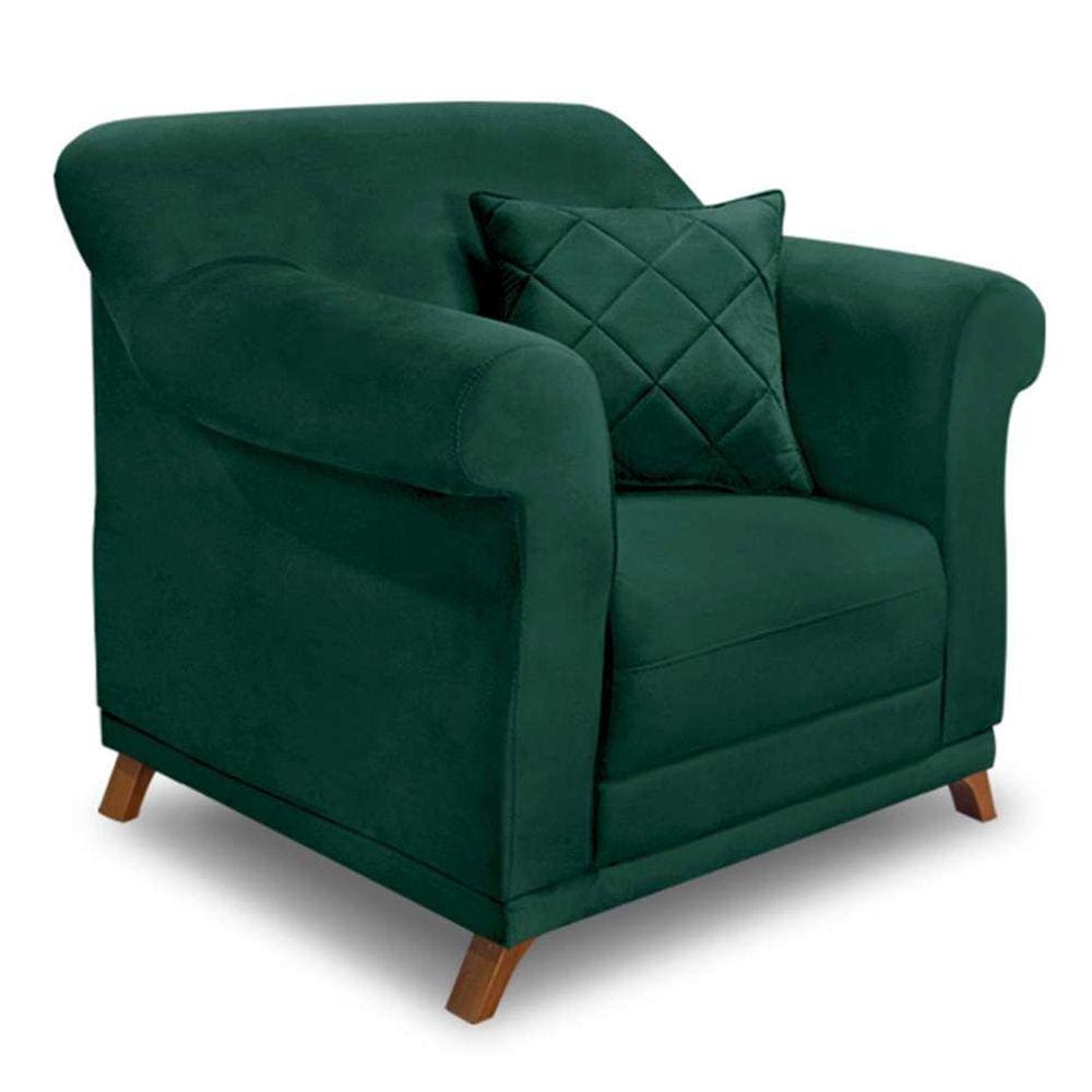 poltrona abruzzo veludo verde floresta