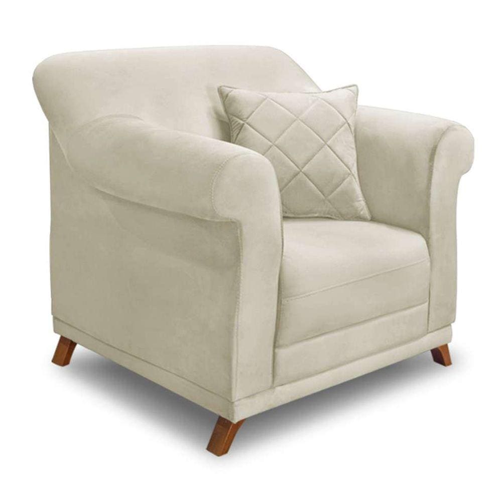 poltrona abruzzo veludo bege