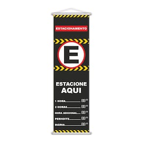Banner Estacionamento Estacione Aqui Preços Lona 100x30cm