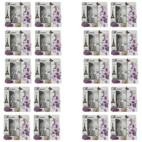 Porta Retrato 10x15 Moldura Paris Kit 20 Unidades Enfeite Flores Decoraçao Fotografia Lembrança Viagem Mesa Estante Prateleira