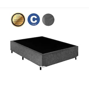 Base Box Lobbox Casal Bau 1,38 X 1,88 X 0,39 Suede Cinza Amassado