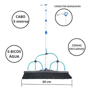 Vassoura Para Limpeza Placa Solar 60Cm E Cabo De 5 Metros