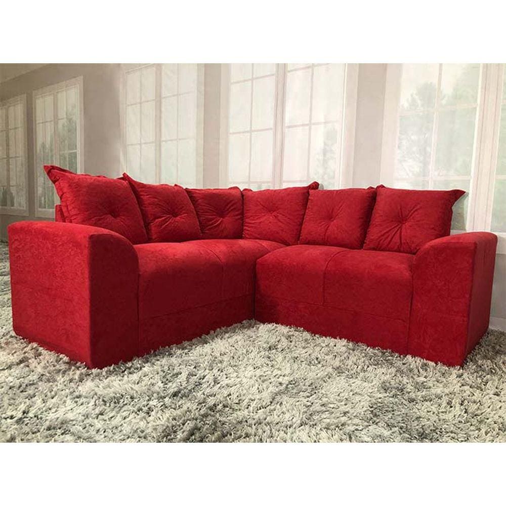 Sofá Canto Vermelho 608 Belo