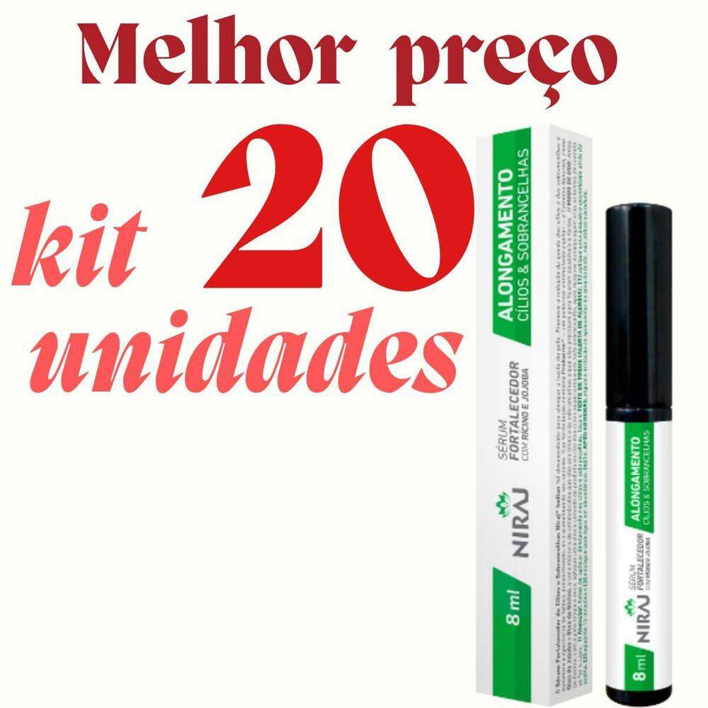 20 Seruns Cílios Sobrancelhas Com Ricino e Jojoba Niraj 8ml