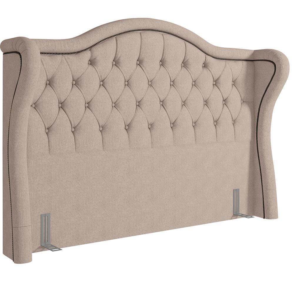 Cabeceira Cama Box Casal 140 cm P05 Lisboa Linho Bege - Lyam Decor