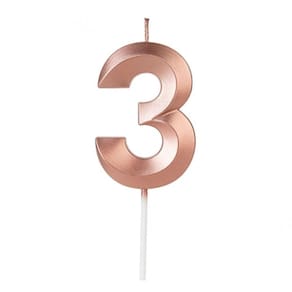 Vela Design Rose Gold Número 3 Silverfestas
