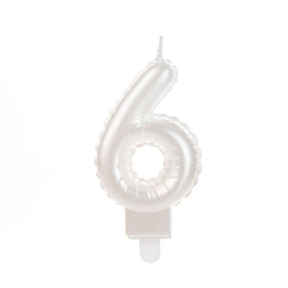 Vela Balão Branca Número 6 Silverfestas
