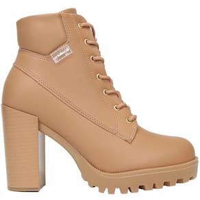Bota Coturno Feminino Casual Salto Alto Tratorado Moleca 5325.119