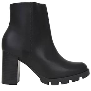Bota Feminina Casual Cano Baixo Tratorada Salto Bloco Alto Bico Redondo Beira Rio 9074.100