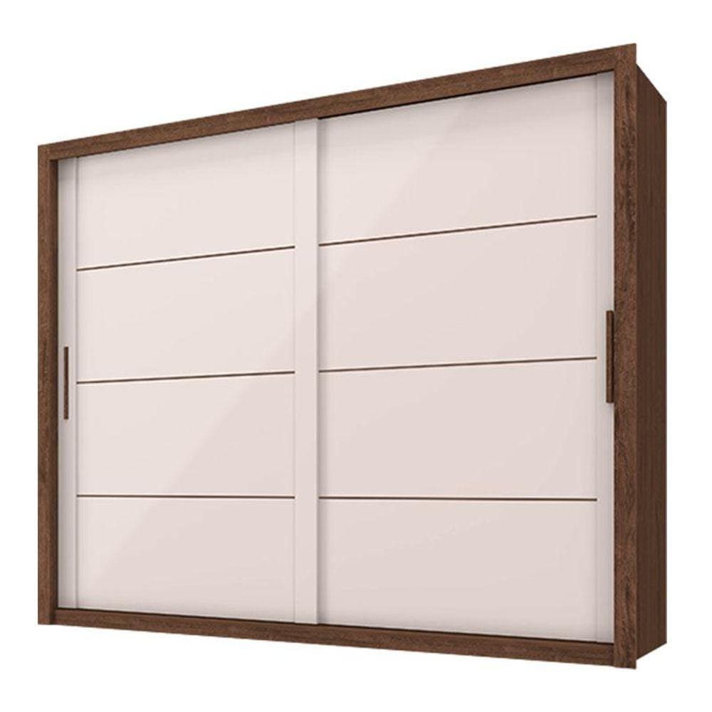 Guarda Roupa Casal Imperador Plus Jacarandá Off White - Zanzini