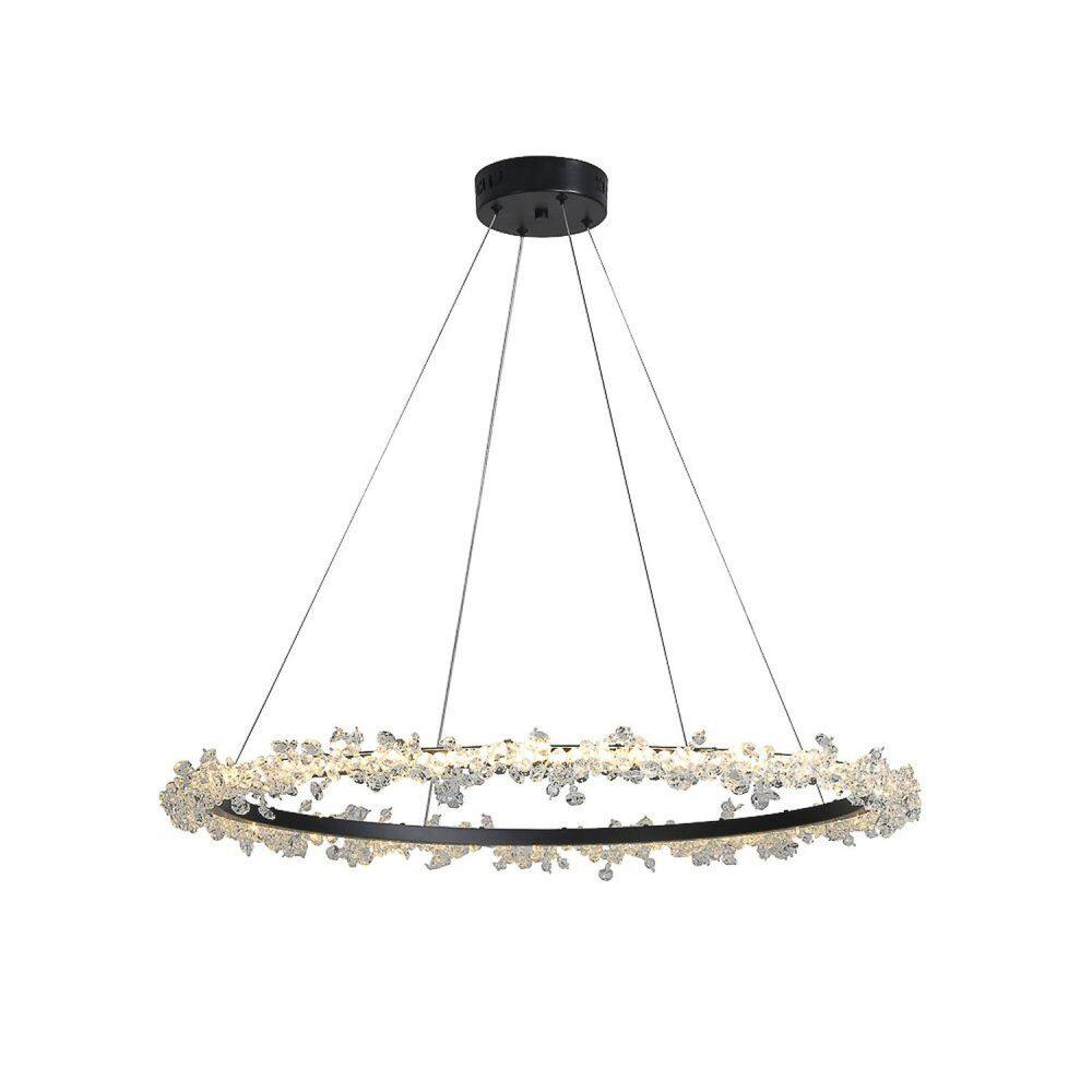 Pendente Aster 80x8cm 1 LED 37W 3000K 2775 Lúmens IP20 OC025B Bella Iluminação Preto