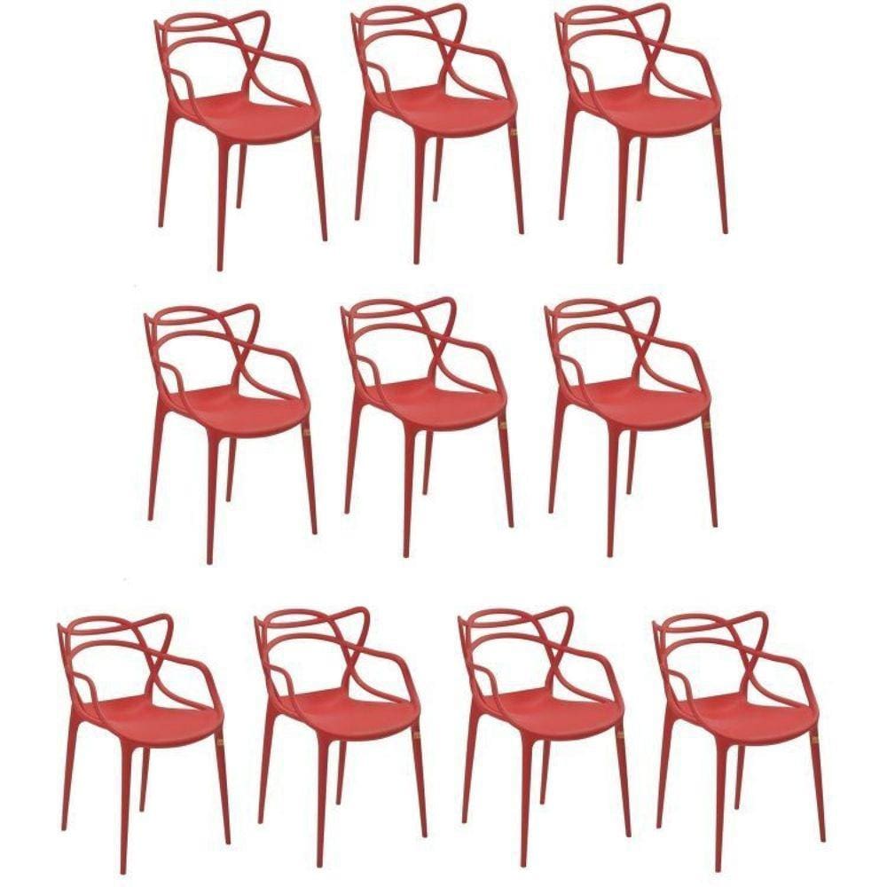 Conjunto 10 Cadeiras Allegra Vermelho