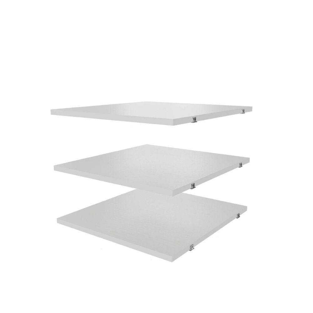 Kit 3 Prateleira 42cm Hera CabeCasa MadeiraMadeira Branco Geada