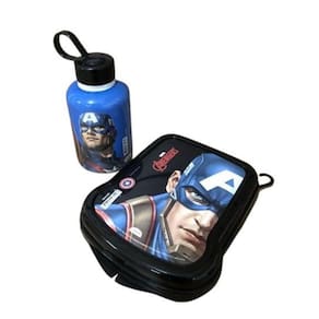 Kit Infantil Menino Personagem Marvel Garrafa Cilíndrica