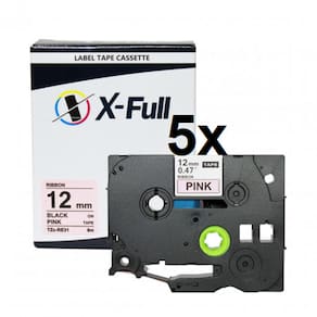 Kit 5 Fitas Cetim Compatível Brother Tze RE31 Rosa 12mm