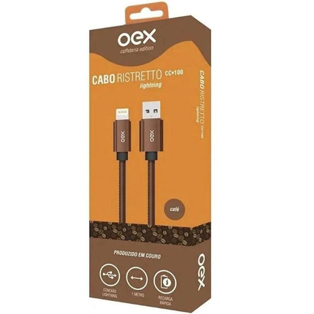 Cabo Lightning em Couro OEX CC100 1M Cafe