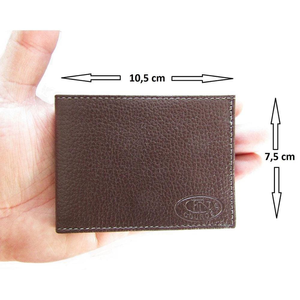 Mini Carteira Masculina Compacta De Couro
