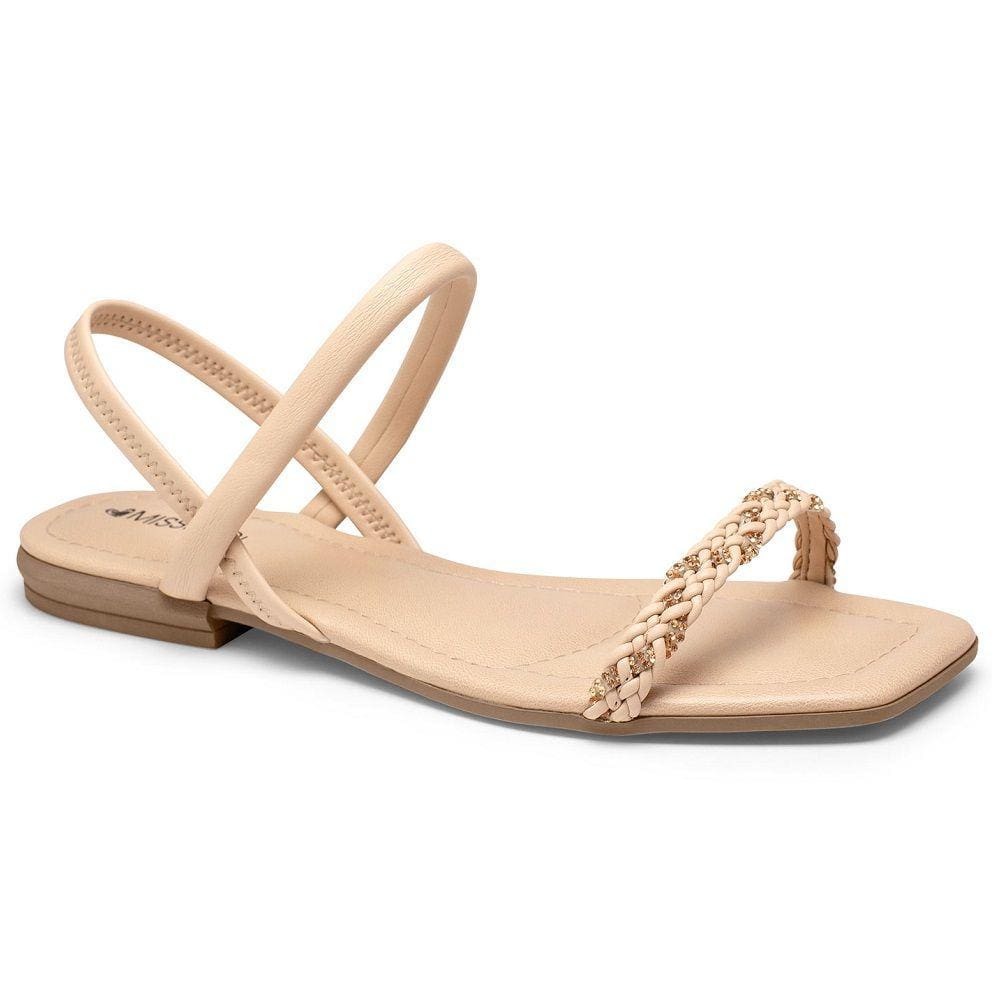 Sandália Rasteira Mississipi Q9153 Feminina - Aveia