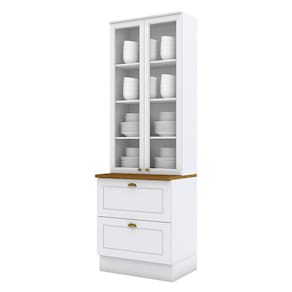 Cristaleira Americana Branco HP com Tampo Naturale - Henn