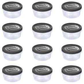 Pote de plástico Clic rosca 900ml com 12 unidades Plasutil ref.13888