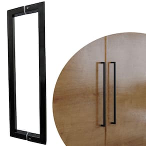 Puxador Duplo DF 992 - Preto - 40 cm