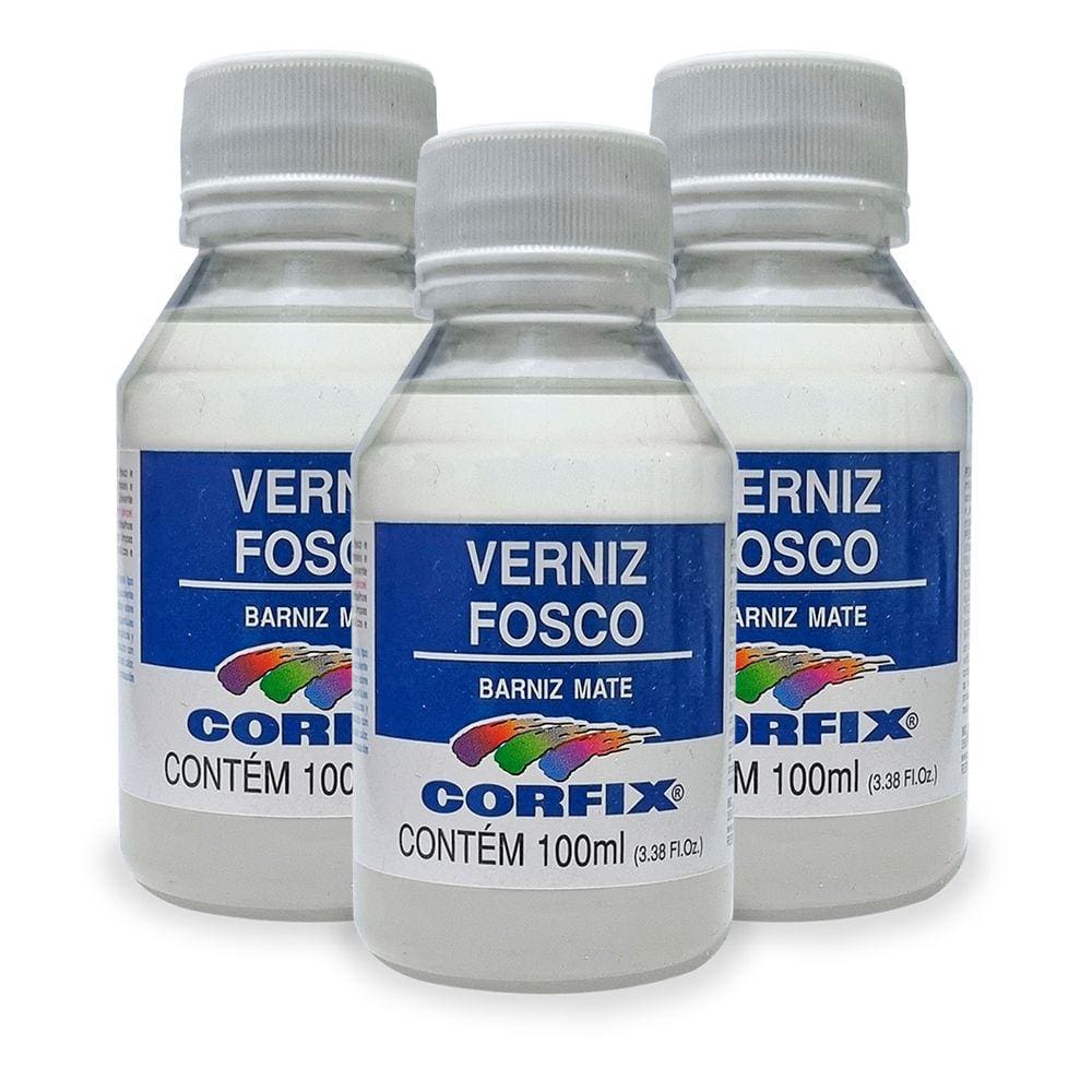 Kit 3x Verniz Acrílico Fosco 100ml Corfix