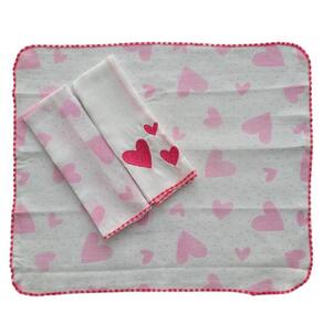 Kit Babete Festone Bordada Teciclean 3 Unidades 100% Algodão 35X30cm