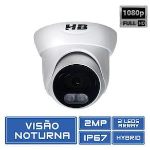 Câmera Star Collor Dome Hbtech Full Hd 1080p 3.6mm Colorida A Noite