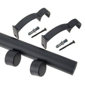 Kit Varão de Cortina Valencia 19mm 1,5m Tampa Couselo Preto