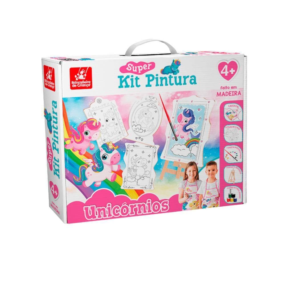 Kit Pintura Patrulha Canina com Cavalete Tintas e Tela Infantil