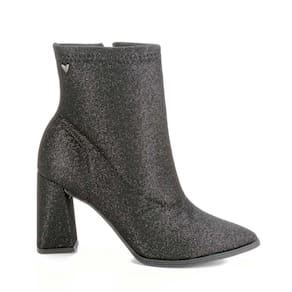 Bota Feminina Casual Cano Baixo Salto Bloco Alto Bico Fino com Brilhos Mississipi Q8503