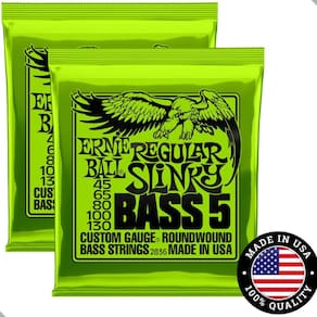 Kit 2 Encordoamentos Baixo 5 Cordas 045/130 Ernie Ball