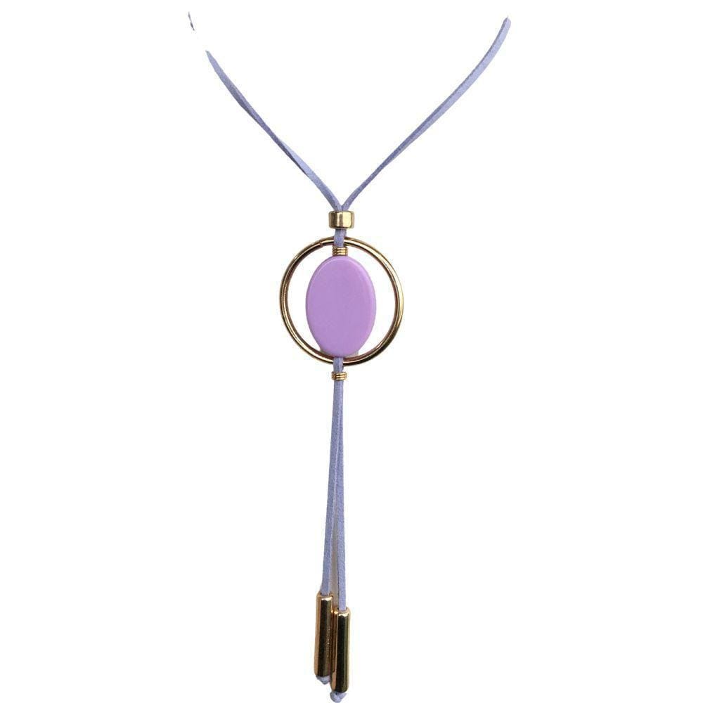 Colar Armazém Rr Bijoux Resina Círculo Dourado