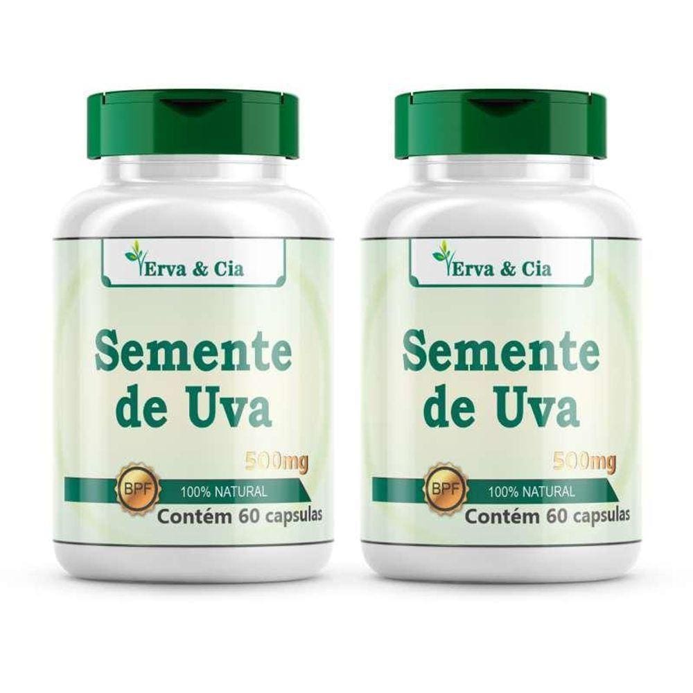 Semente De Uva Pura- 2 Potes 120 Cápsulas 500Mg Premium