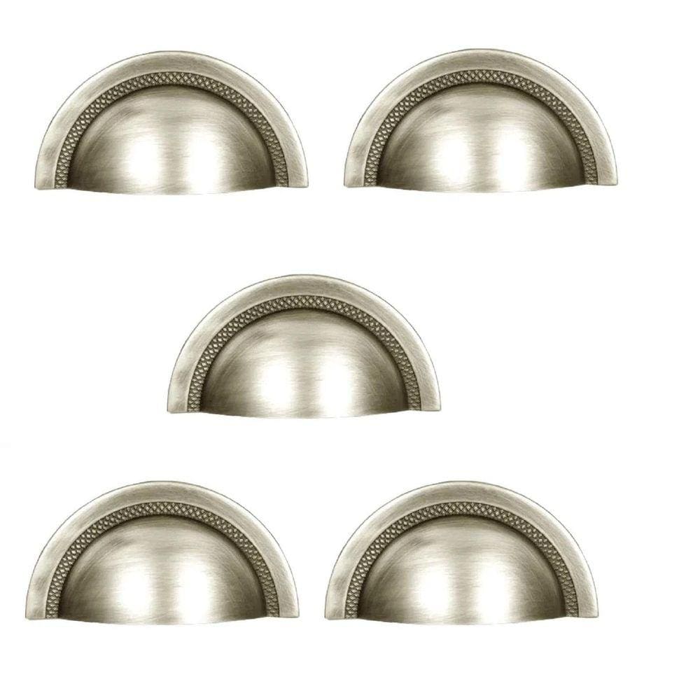 Kit 5 Puxador Shell 48 Mm Zen Niquel Escovado Verniz